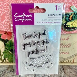 Crafter's Companion Clear Stamp NWT Big Girl Pants 1 Piece Handmade Cards
